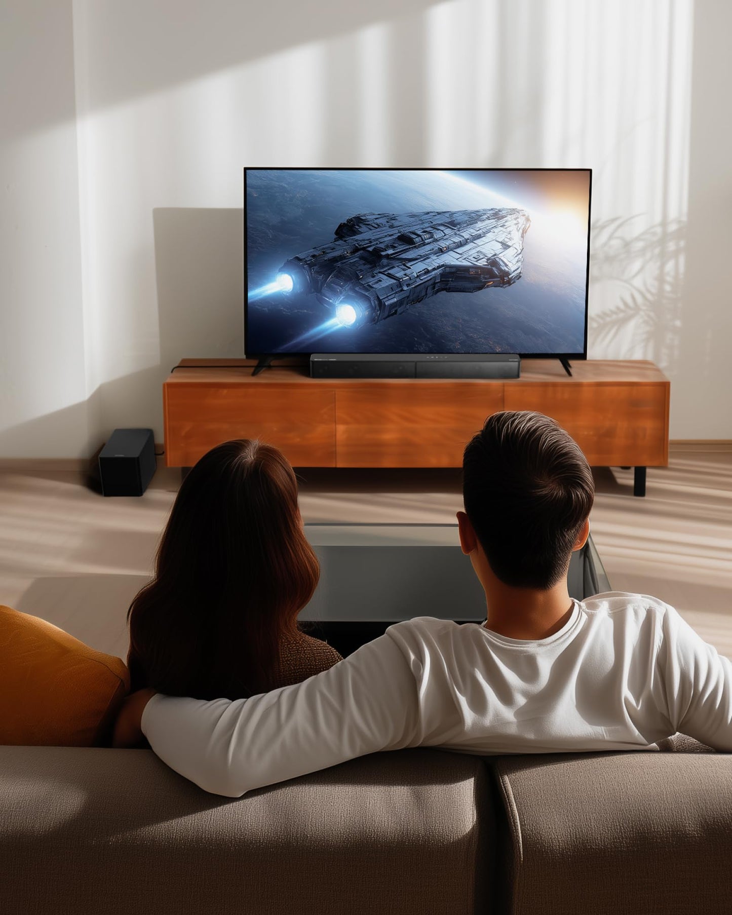 ULTIMEA 5.1ch Soundbar mit Dolby Atmos, VoiceMX, BassMX, APP, Heimkino 4D Surround Sound System, Poseidon M60 Boom