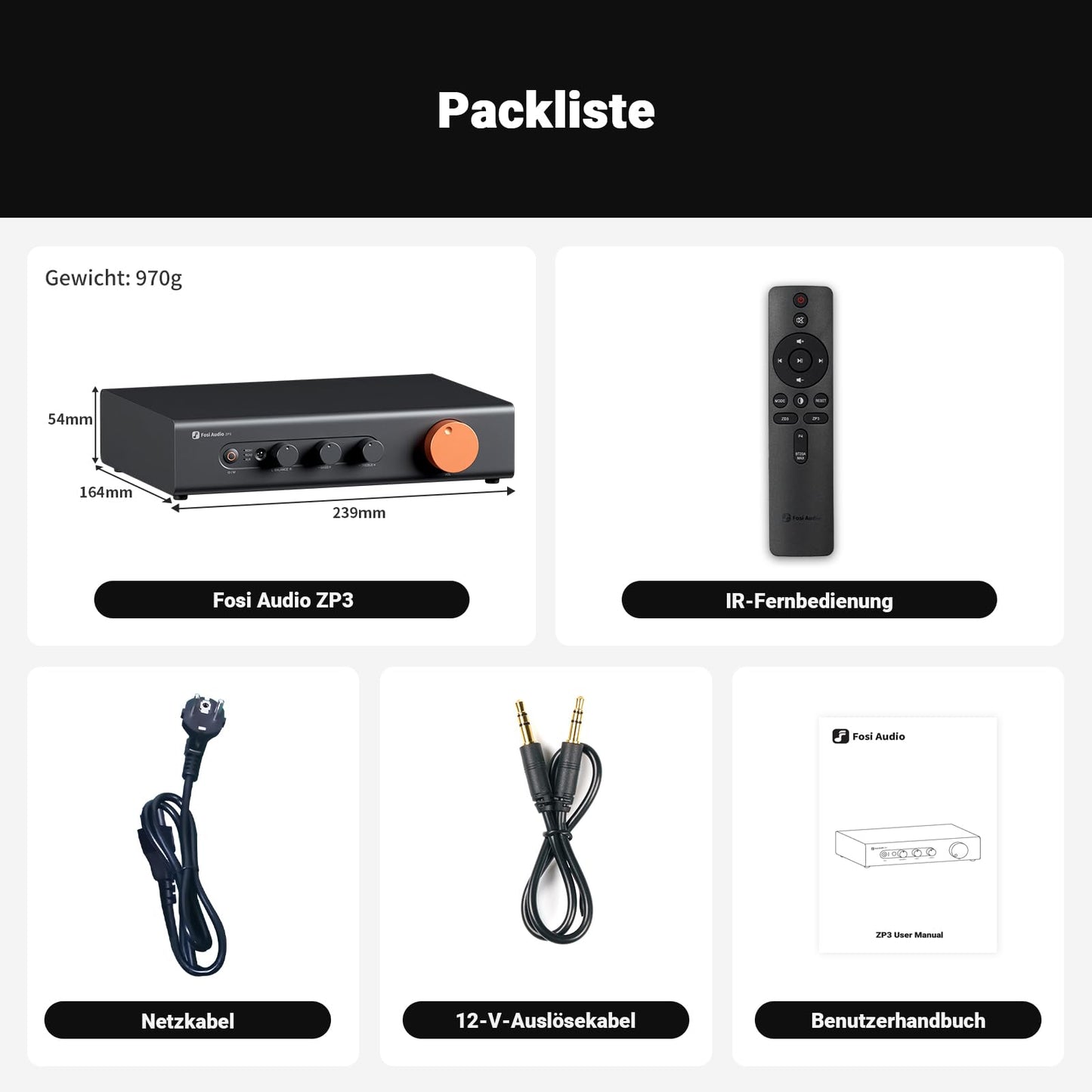 Fosi Audio ZP3 Symmetrischer Vorverstärker