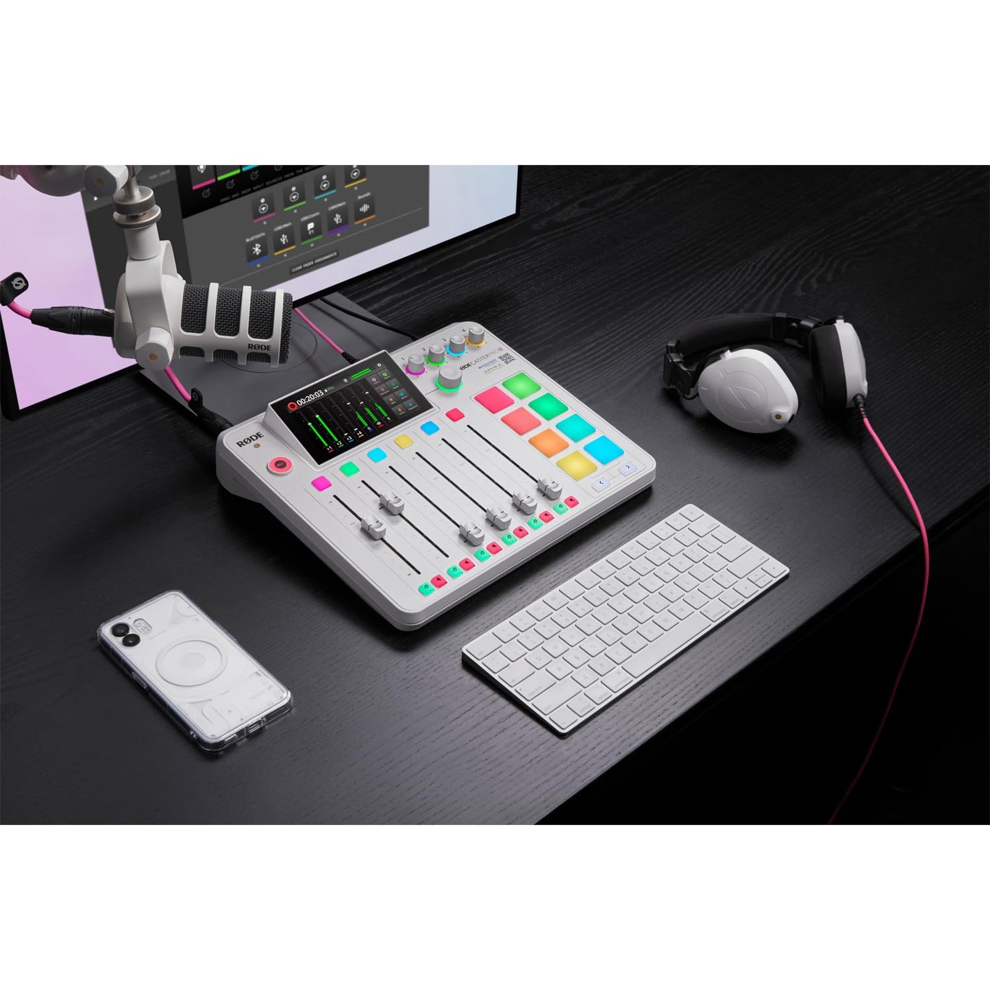 Rode Rodecaster Pro II Audio Production Studio Podcast Station Weiss