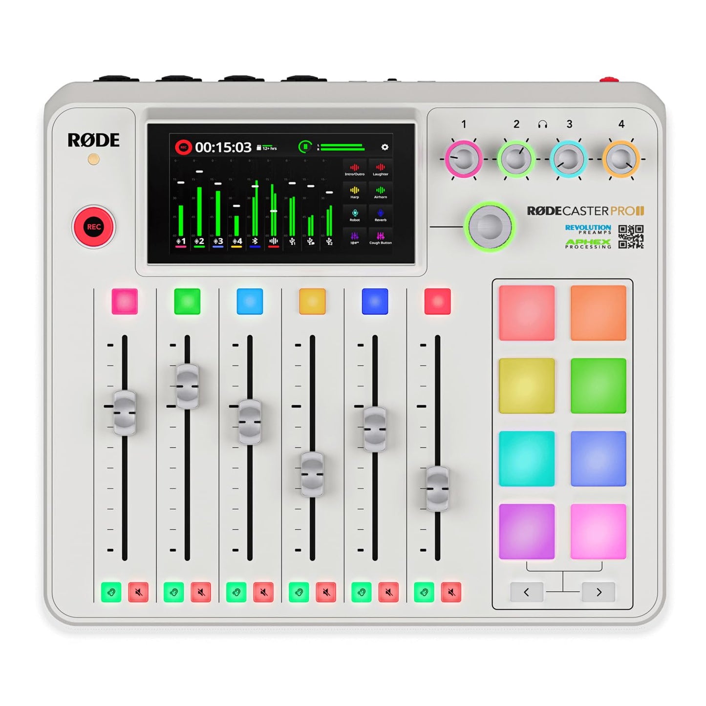 Rode Rodecaster Pro II Audio Production Studio Podcast Station Weiss