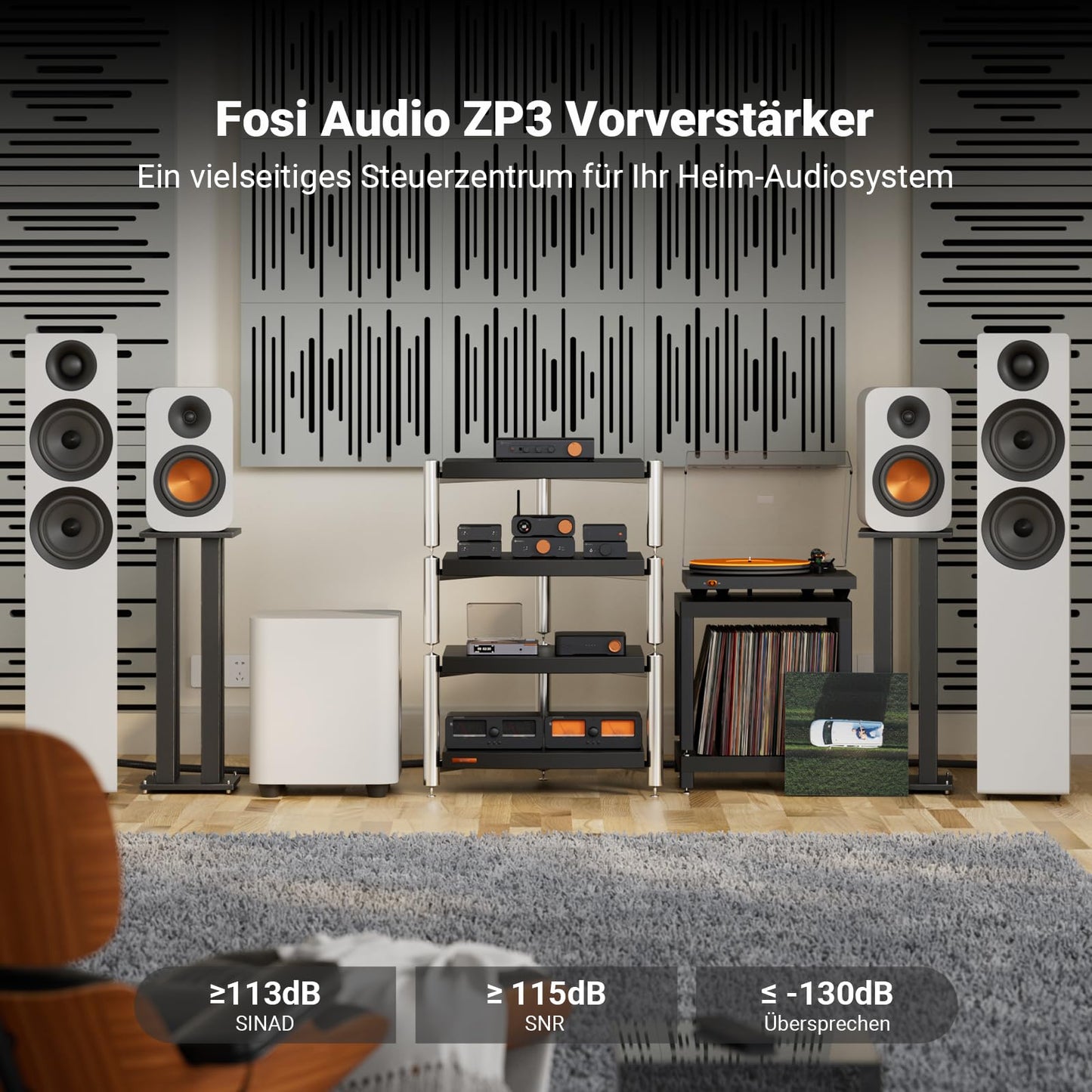 Fosi Audio ZP3 Symmetrischer Vorverstärker